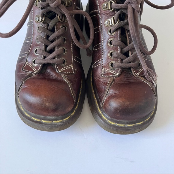 Vintage Dr Martens Chunky Shoes Women’s Size 8 Oxfords Brown 90s Grunge Y2K - Picture 4 of 10